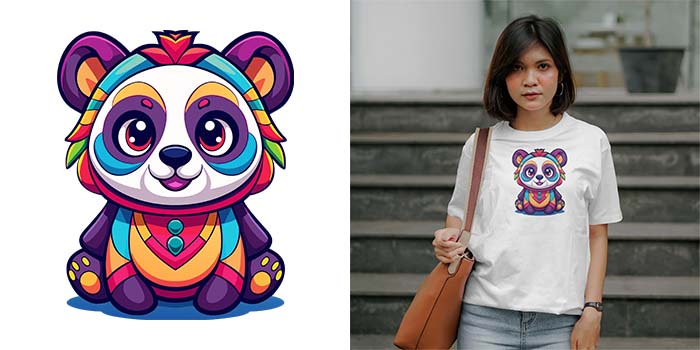 Colorful Chibi Panda Vector Design - Cre8iveskill